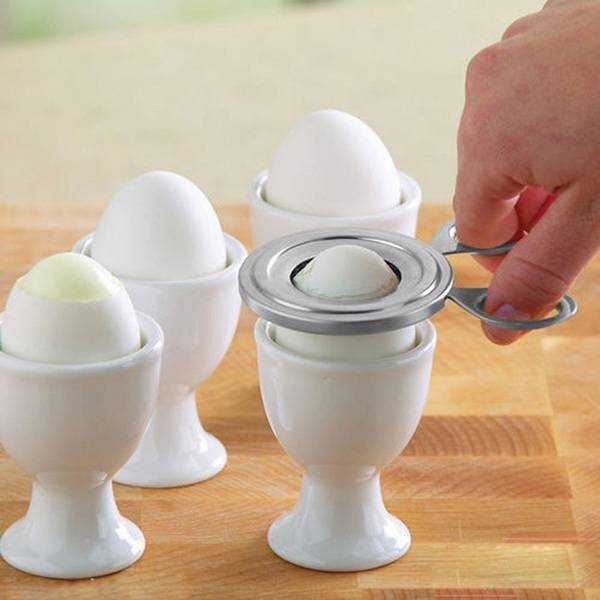 Stainless steel boiled egg shell top knife