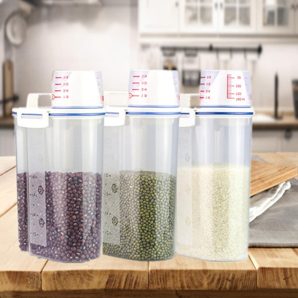 Plastic food and cereal storage containers