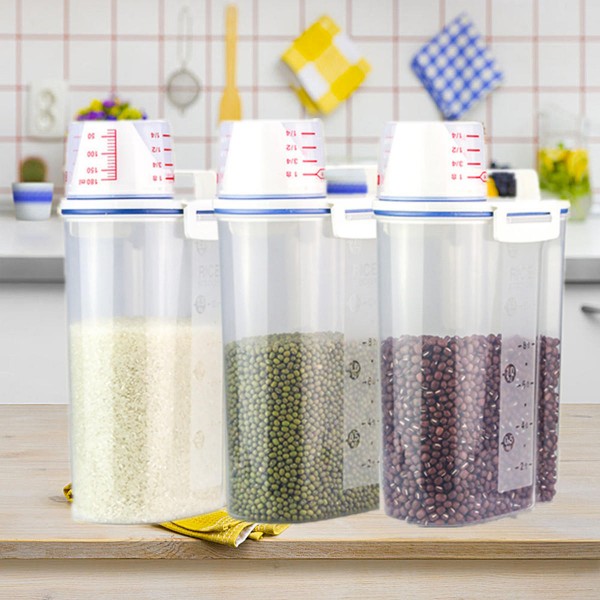 Plastic food and cereal storage containers