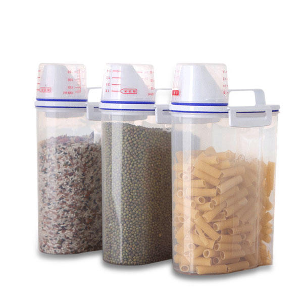 Plastic food and cereal storage containers