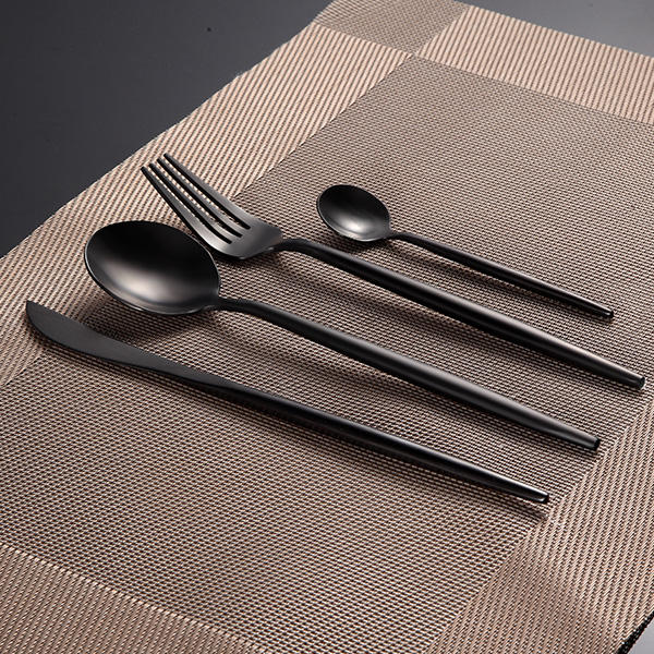 Stainless steel matte tableware set