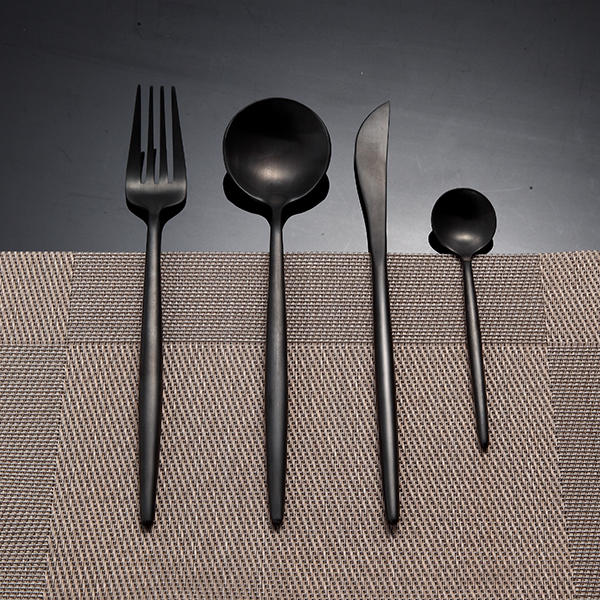 Stainless steel matte tableware set