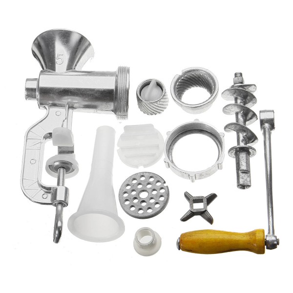 Aluminum manual meat mincer