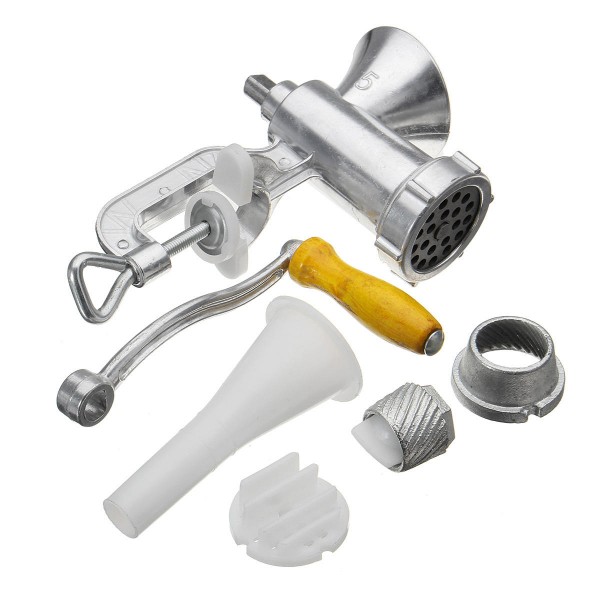 Aluminum manual meat mincer