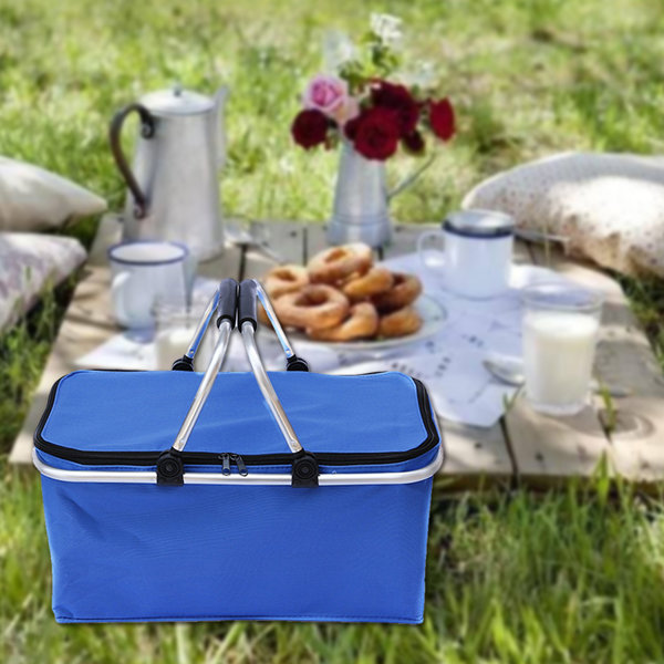 Portable folding picnic basket