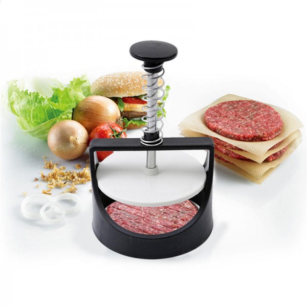 Plastic burger press