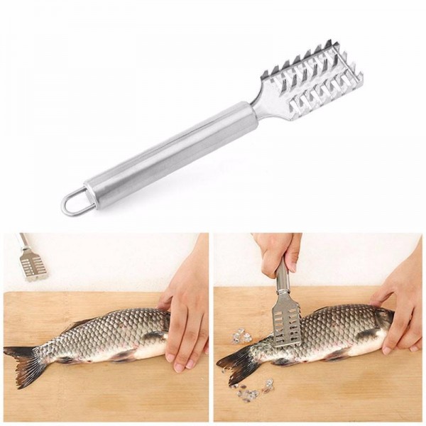 Stainless steel fish scale remover