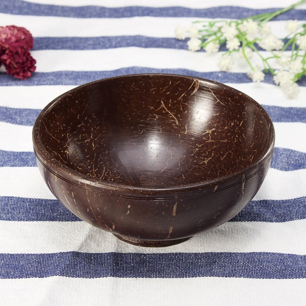 Coconut shell bowl and spoon